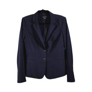 Ann Taylor Size 8 Blazer Dark Navy Two Button Closure